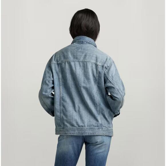 NWT G-Star RAW Women’s Oversized Western Denim Jacket Sun Faded Blue Size Small - Picture 3 of 10